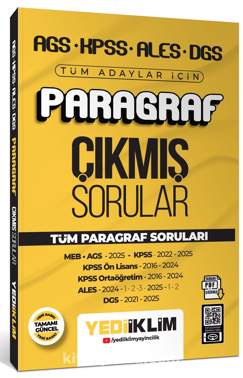 AGS KPSS ALES DGS Tüm Adaylar İçin Paragraf Tamamı PDF Çözümlü Tüm Paragraf Soruları Çıkmış Sorular