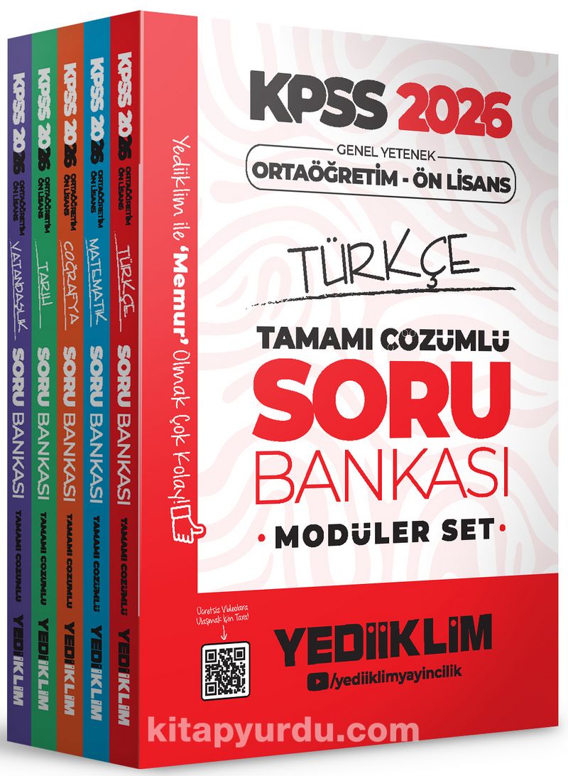 2026 KPSS Ortaöğretim Ön Lisans Genel Yetenek Genel Kültür Tamamı Çözümlü Soru Bankası Modüler Set