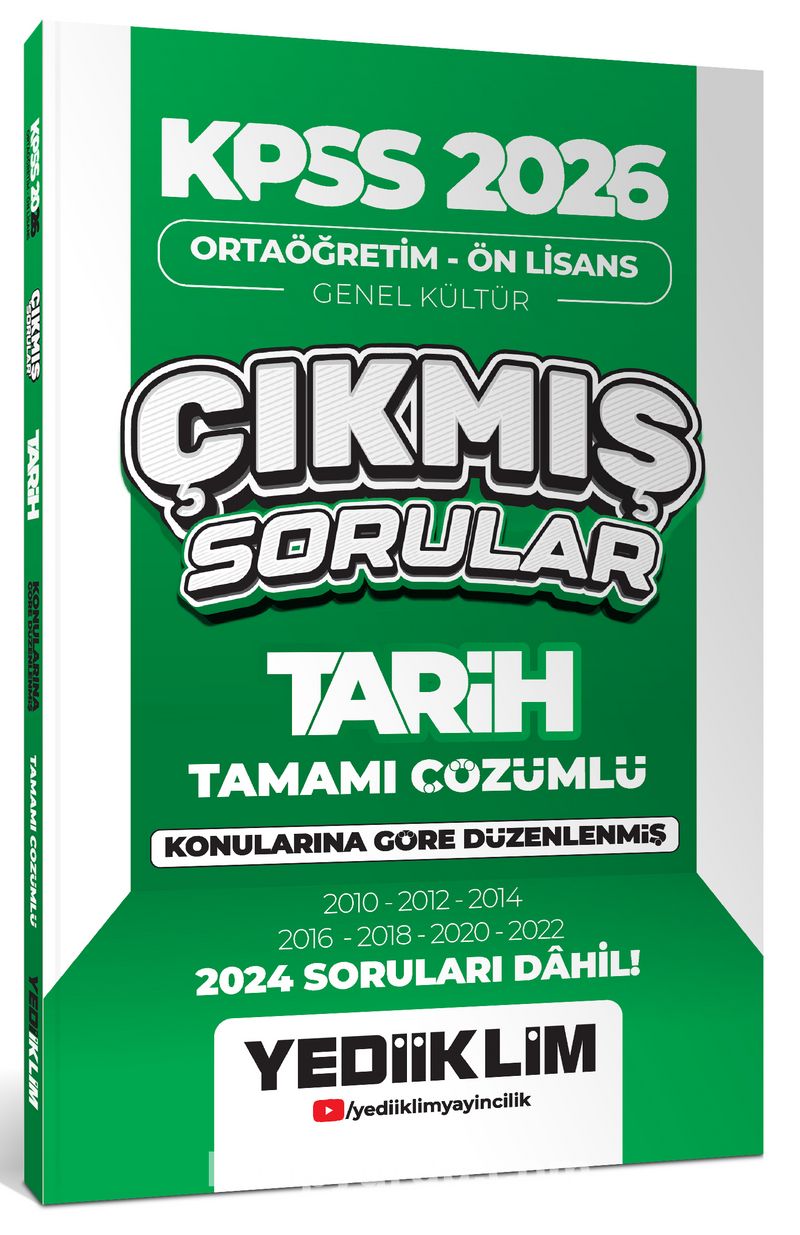 KPSS 2026 Ortaöğretim-Önlisans Tarih Konularına Göre Çıkmış Sorular(2024 Soruları Dahil)