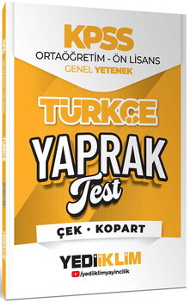 2026 KPSS Ortaöğretim-Önlisans Türkçe Çek Kopart Yaprak Test