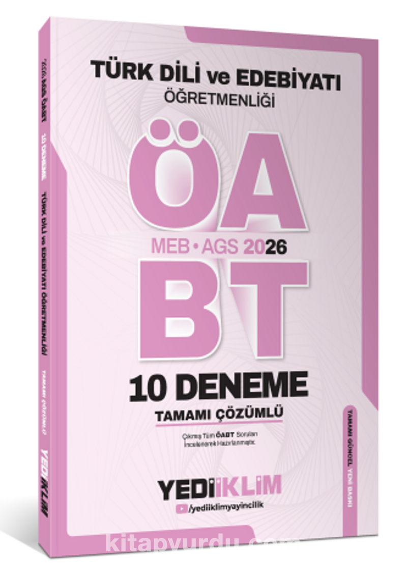 AGS ÖABT Türk Dili Ve Edebiyatı Öğretmenliği Tamamı Çözümlü 10 Deneme Sınavı
