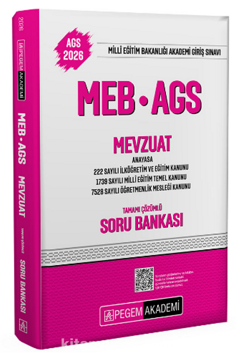 2026 MEB-AGS Soru Bankası Tamamı Çözümlü Mevzuat