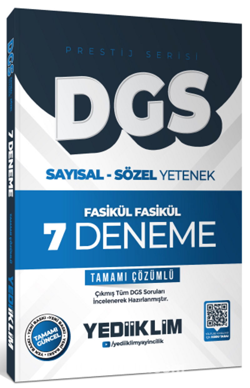 2026 DGS Prestij Serisi Sayısal Sözel Yetenek Tamamı Çözümlü Fasikül Fasikül 7 Deneme