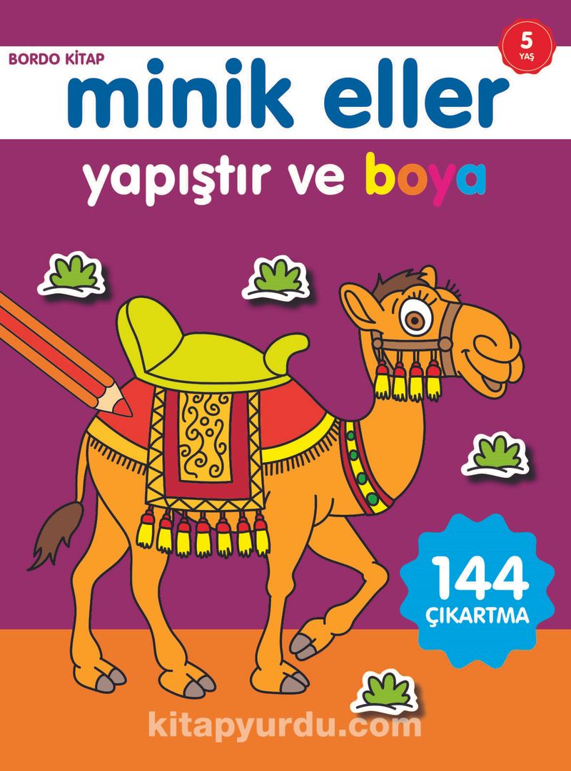 Yapıştır ve Boya / Minik Eller Bordo Kitap (5 Yaş)